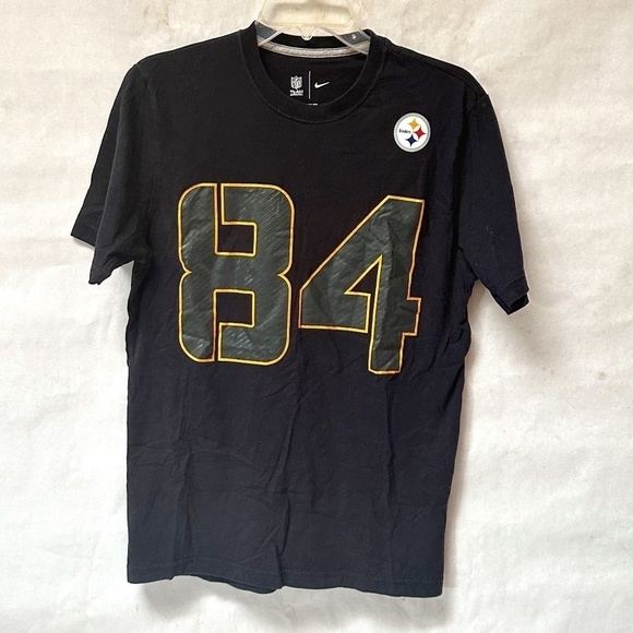 NIKE NFL Pittsburgh Steelers Football Black Gold Activewear Short Sleeve Tee - Picture 1 of 7